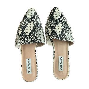 Steve Madden snake leather studded mules